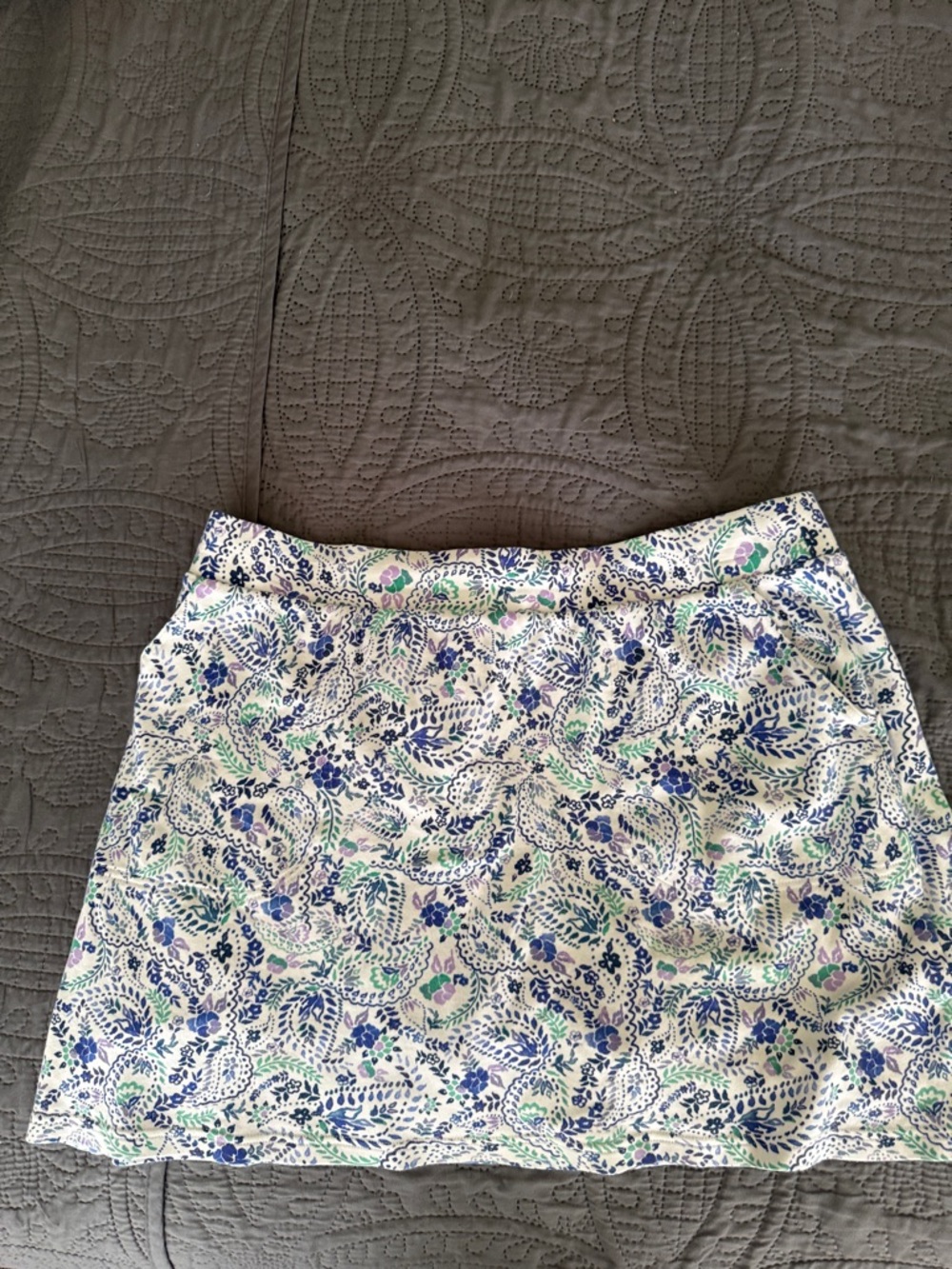 Lands' End Floral Skort  - Blue, Green & White